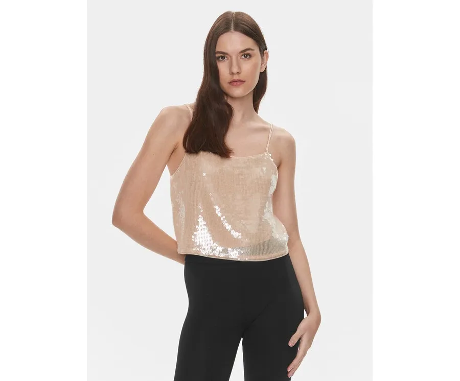 obrazek 1 Calvin Klein Jeans Top J20J222615 Beżowy Regular Fit