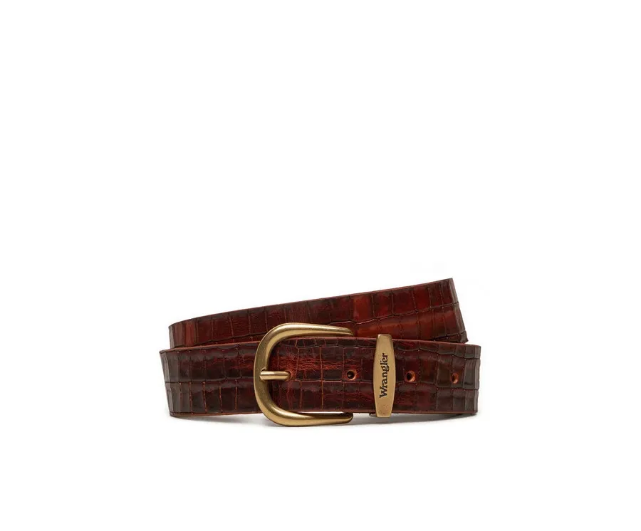 obrazek 1 Wrangler Pasek Męski Alligator 112358333 Brązowy