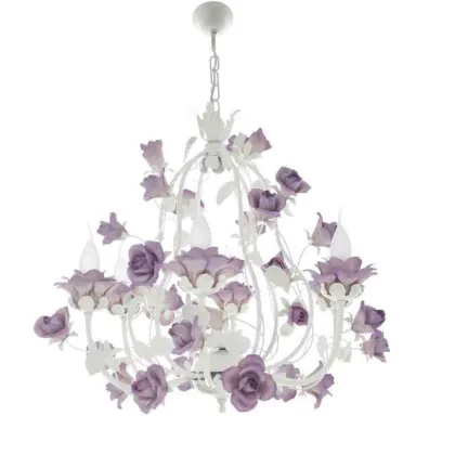 Picture Rose porcelain chandelier prestigious living room - Napoleon