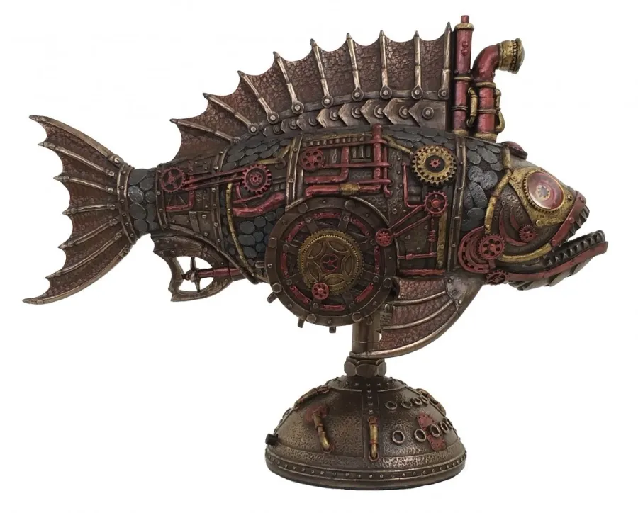 obrazek 1 Wysokiej jakości figurka steampunkowej ryby
