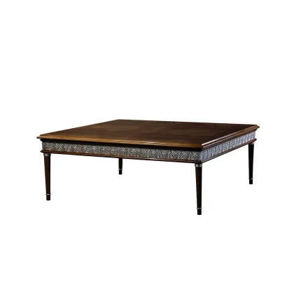 Picture Exclusive ATENEA coffee table - walnut and silver - Collection Alexandra