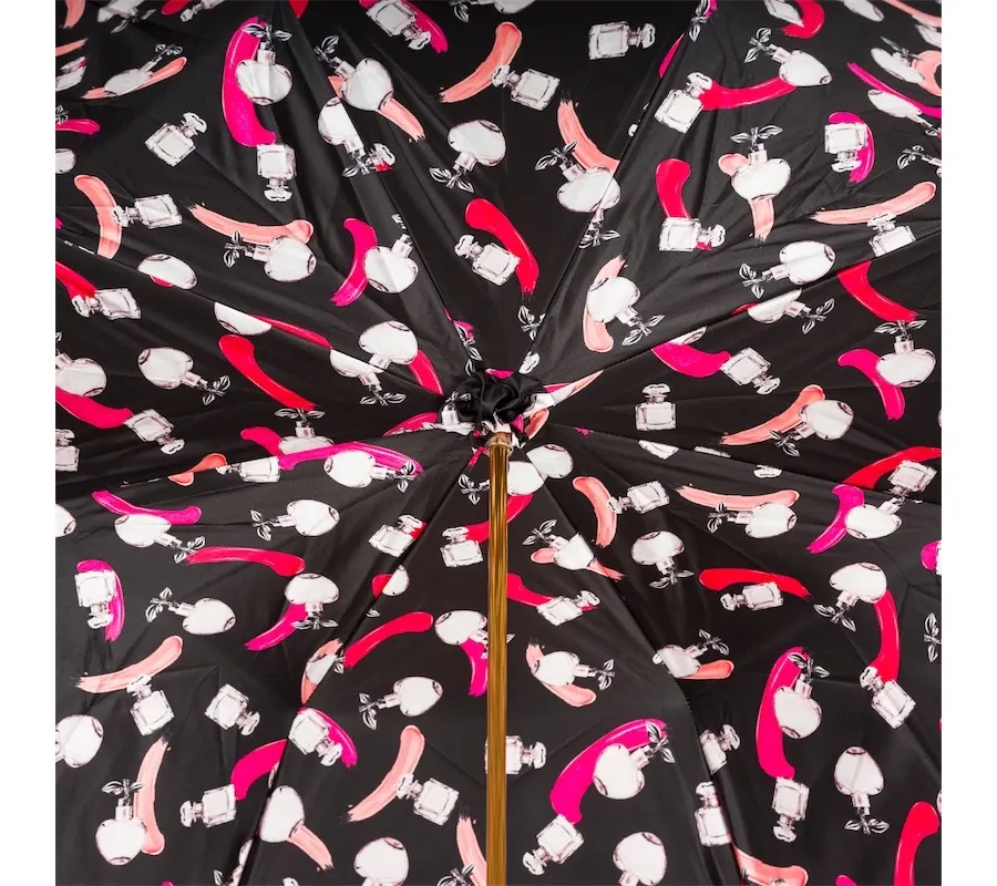 obrazek 5 Elegancki parasol damski w kolorze czerwonym zdobiony oryginalnym motywem – Pasotti
