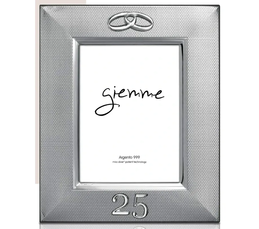 obrazek 1 Srebrna ramka na zdjęcia 18х24 cm nawiązująca do 25 rocznicy ślubu