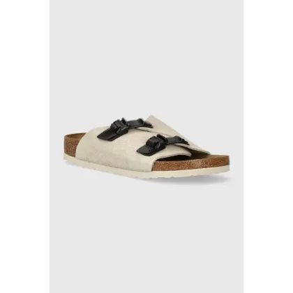 Zdjęcie Birkenstock klapki zamszowe Zürich damskie kolor beżowy 1026788