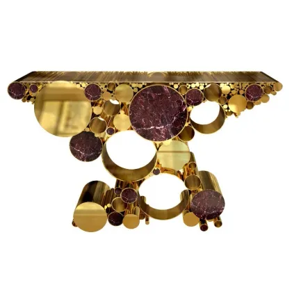 Picture Living room console with marble accents - Malabar