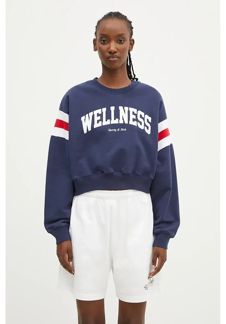 obrazek 1 Sporty & Rich bluza bawełniana Wellness Ivy damska kolor granatowy wzorzysta WS058S406WN