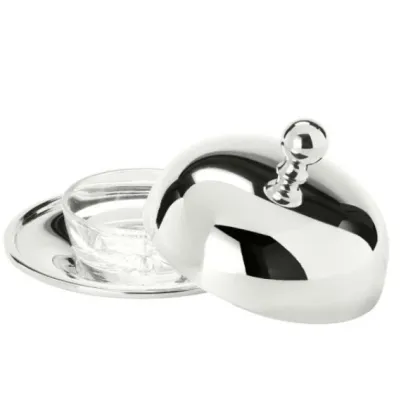 Zdjęcie Posrebrzana maselniczka - ⌀ 10 cm h. 7 cm