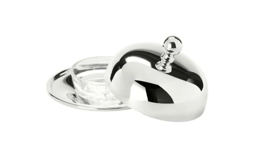 obrazek 1 Posrebrzana maselniczka - ⌀ 10 cm h. 7 cm