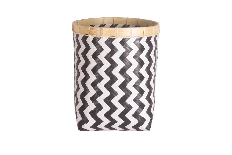 obrazek 1 Stylowy pleciony dwukolorowy kosz Decor