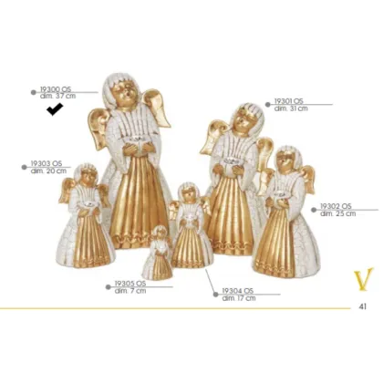 Picture Italian, ceramic, singing angel with crystal 37cm - Valle d'oro Patchi