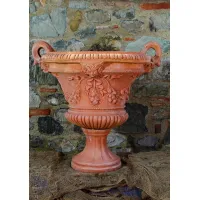Picture Elegant terracotta garden pot made in an antique style - Fornace Masini