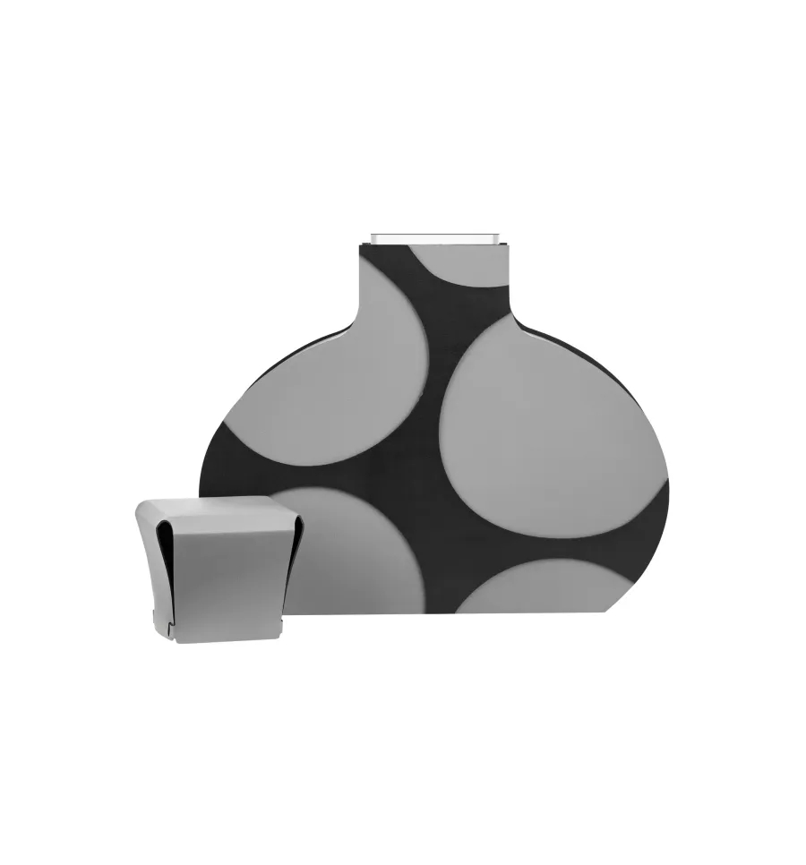 obrazek 3 Skórzany wazon Otto 9x37xH38 cm w kolorze szarym i czarnym