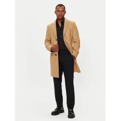 Zdjęcie Hugo Płaszcz wełniany Migor 2441 50528793 Beżowy Slim Fit HUGO