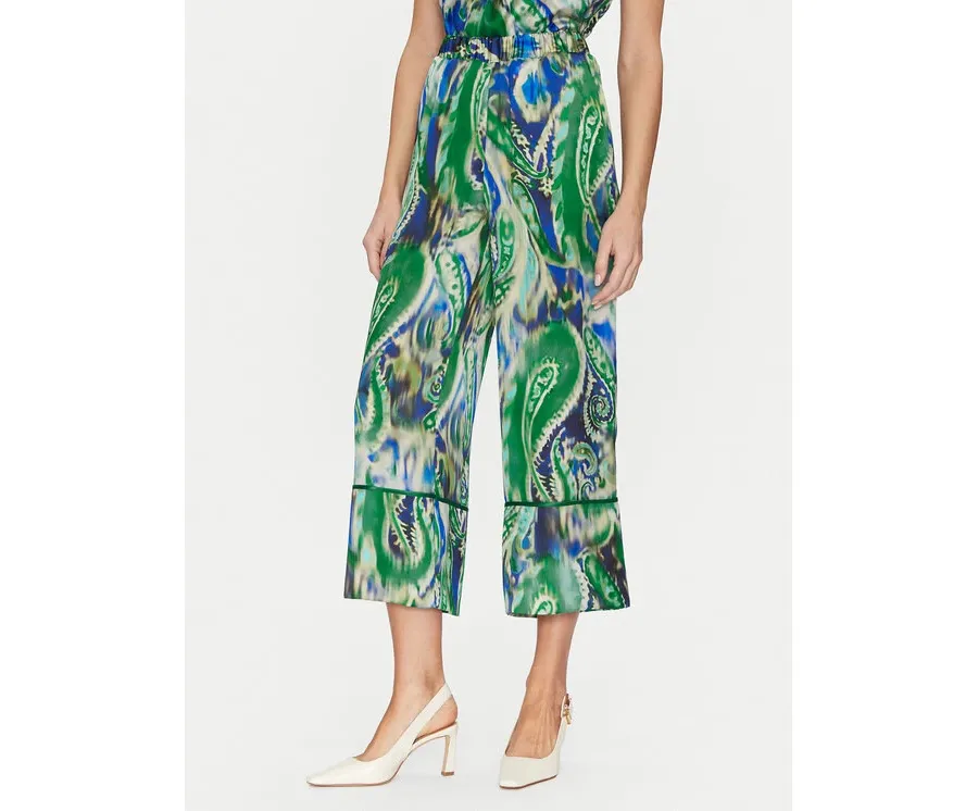 obrazek 1 Simona Corsellini Spodnie materiałowe P25CPPA02501 Zielony Relaxed Fit