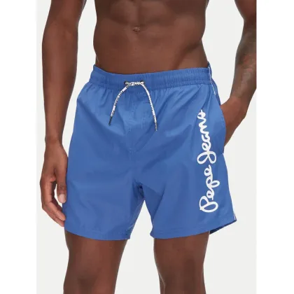 Zdjęcie Pepe Jeans Szorty kąpielowe Logo PMB10419 Niebieski Regular Fit