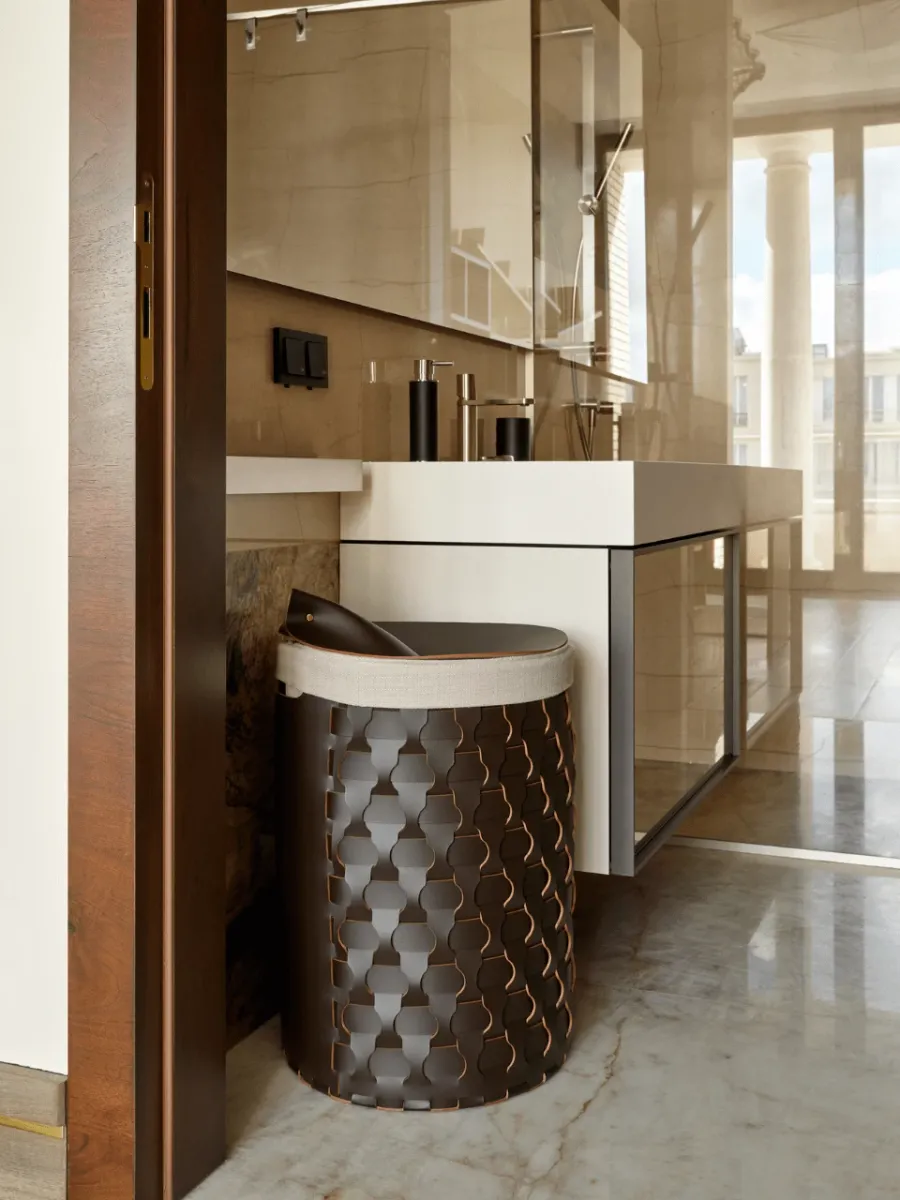 obrazek 2 Wysoki czarny kosz Dubai Ø40xH57 cm