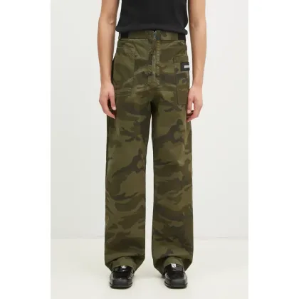 Zdjęcie Aries spodnie bawełniane Camo Walking Trouser kolor zielony proste AR3111102