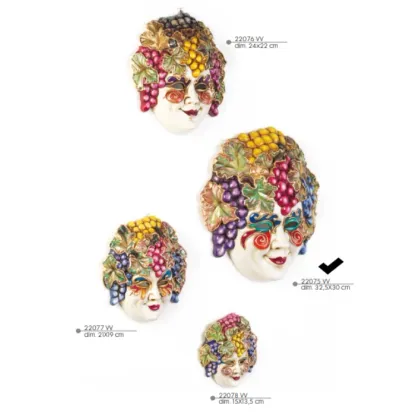 Picture Luxurious, ceramic, colorful mask 32.5 cm - Valle d'oro Patchi