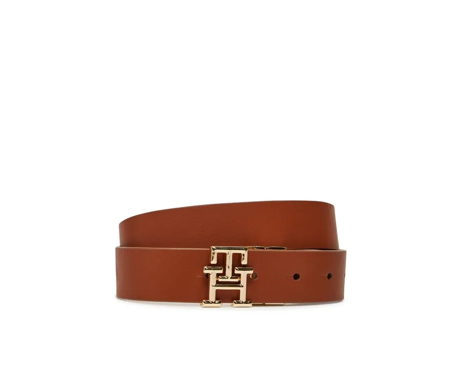obrazek 1 Tommy Hilfiger Pasek Damski Th Logo Rev 3.0 AW0AW17247 Brązowy