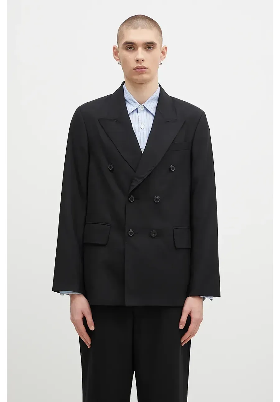 obrazek 1 Our Legacy marynarka wełniana Unconstructed Db Blazer kolor czarny M4200DBBP