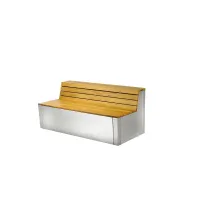 Picture An Italian bench with an outdoor backrest in a minimalist shape