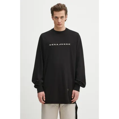 Zdjęcie Rick Owens DRKSHDW longsleeve bawełniany Jumbo Ls T kolor czarny z nadrukiem DU01E3261.RNEP5