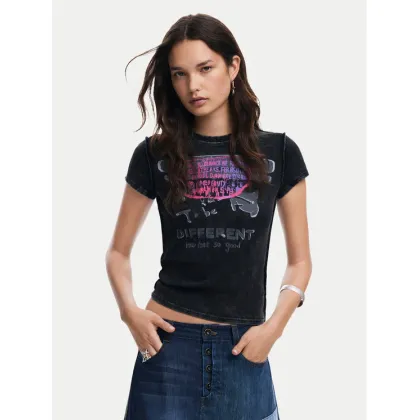 Zdjęcie Desigual T-Shirt 25SWTKX6 Szary Slim Fit