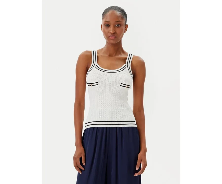 obrazek 1 Fracomina Top FR25ST4011K52401 Écru Slim Fit