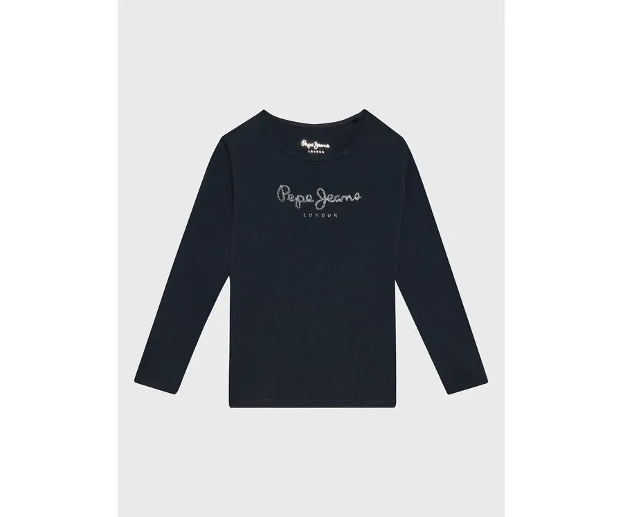 obrazek 1 Pepe Jeans Bluzka Hana Glitter PG501364 Granatowy Regular Fit