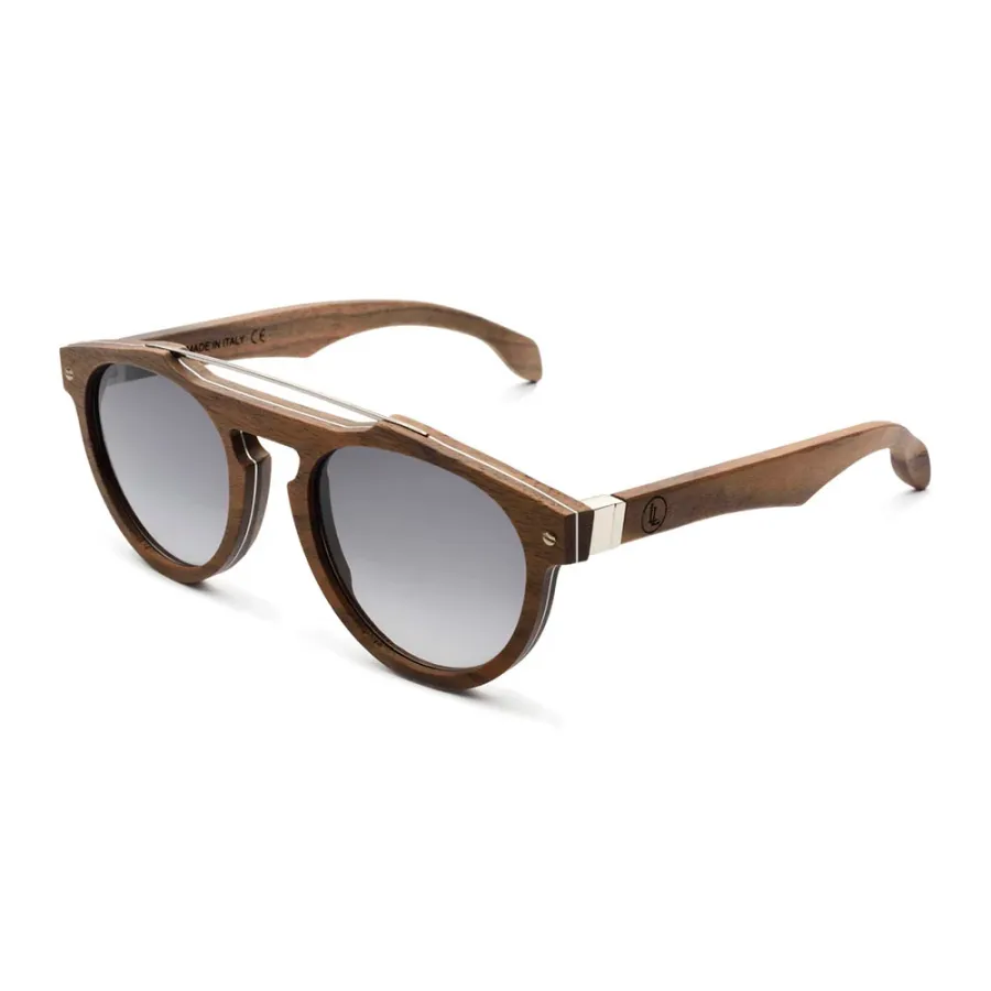 obrazek 2 Oryginalne włoskie okulary - drewno i metal - Legno Light