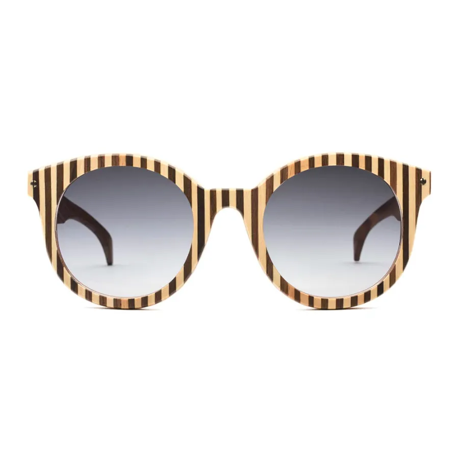 obrazek 1 Drewniane okulary w pionowe pasy - Legno Light
