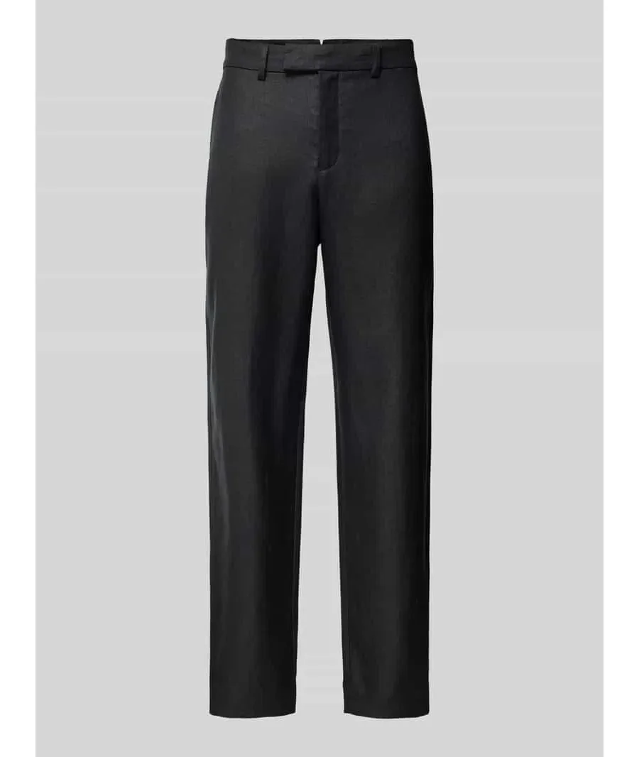 obrazek 1 Spodnie do garnituru o kroju slim fit zapinane na guzik i zamek błyskawiczny model ‘KONTOS’