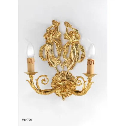 Zdjęcie Kinkiet z pozłacanego brązu