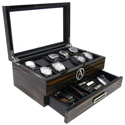 Zdjęcie Spersonalizowany prezent z inicjałem cynowym - pudełko na zegarki i biżuterię