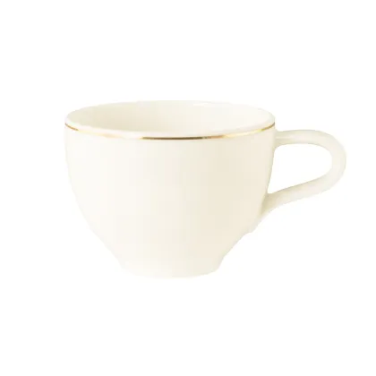Zdjęcie Stylowa porcelanowa filiżanka do kawy zdobiona złotą obwódką - Seltmann Weiden