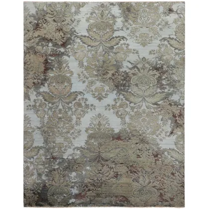 Zdjęcie Subtelny beżowo szary ekskluzywny dywan 3D - DAMASK 7085