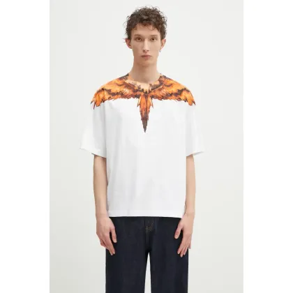 Zdjęcie Marcelo Burlon t-shirt bawełniany Colordust Wings Boxy T-Shirt White Orang męski kolor biały z nadrukiem CMAA05AS25JER0010120
