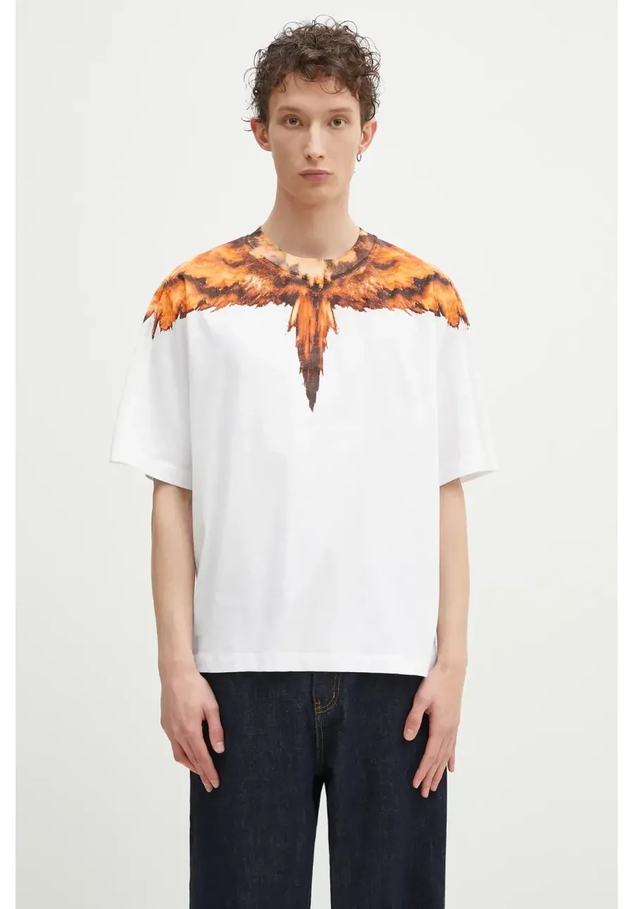 obrazek 1 Marcelo Burlon t-shirt bawełniany Colordust Wings Boxy T-Shirt White Orang męski kolor biały z nadrukiem CMAA05AS25JER0010120