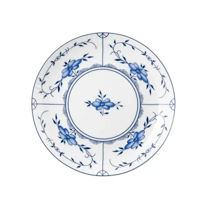 Zdjęcie Porcelanowy 16-centymetrowy płaski talerz zdobiony motywem roślinnym – Tettau