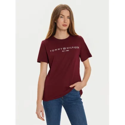 Zdjęcie Tommy Hilfiger T-Shirt WW0WW40276 Bordowy Regular Fit