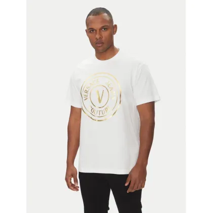 Zdjęcie Versace Jeans Couture T-Shirt 78GAHT01 Biały Regular Fit