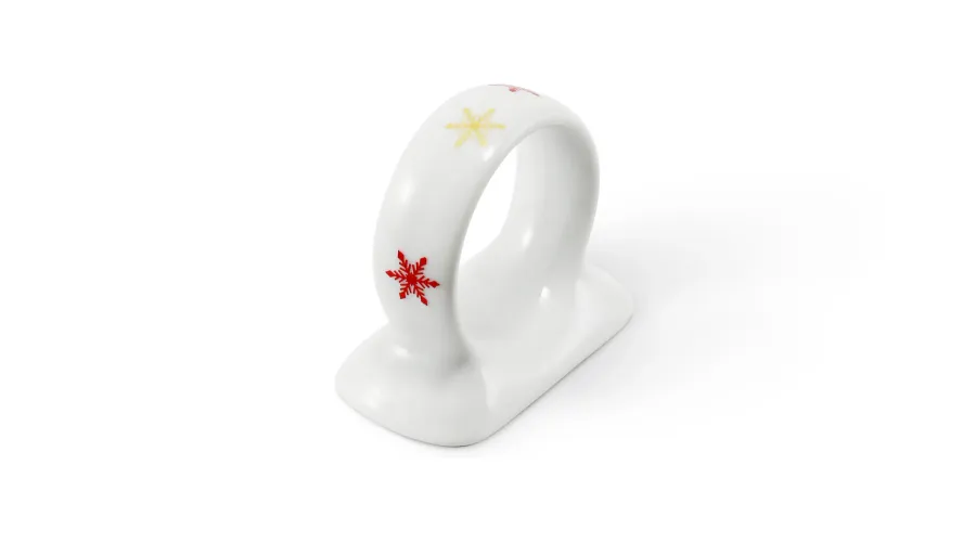 obrazek 1 Stylowy pierścień na serwetki z porcelany zdobiony gwiazdkami – Leander