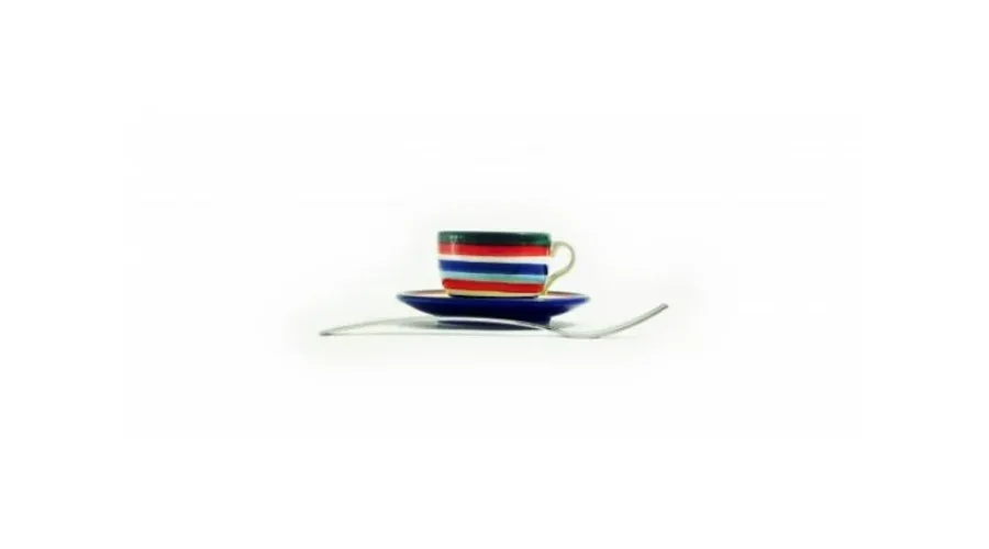 obrazek 1 Ceramiczna filiżanka na kawę espresso zdobiona tęczą - Le Ceramiche
