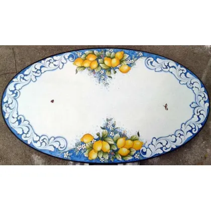 Zdjęcie Elitarny blat do ogrodu z lawy wulkanicznej zdobiony motywem cytrusów - Ceramiche Valchida