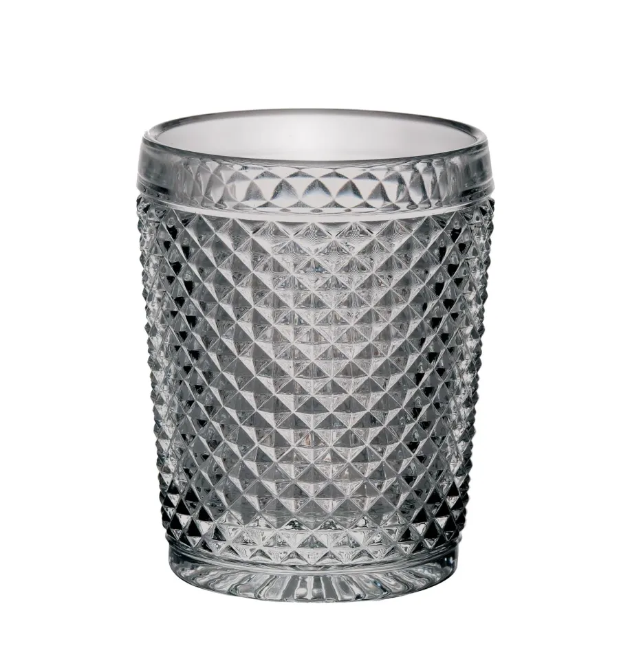 obrazek 1 Zestaw czterech szarych szklanek do whisky old fashion z bogatym rzeźbiarskim zdobieniem - Vista Alegre