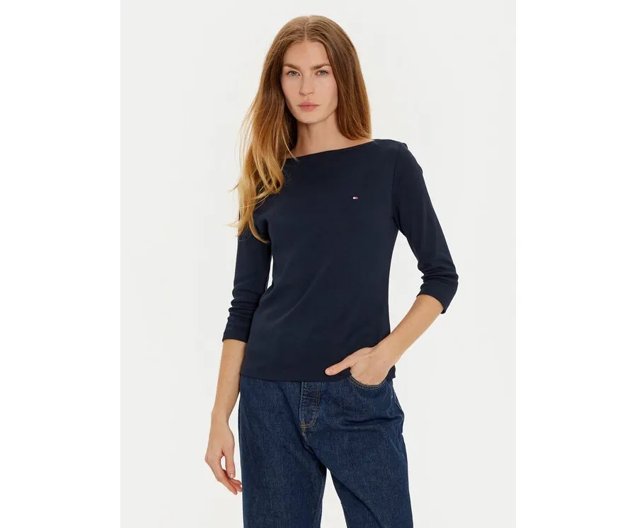 obrazek 1 Tommy Hilfiger Bluzka New Cody WW0WW40589 Granatowy Slim Fit