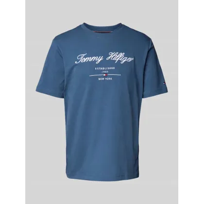 Zdjęcie Tommy Hilfiger T-Shirt Script Logo Tee MW0MW33691 Niebieski Regular Fit
