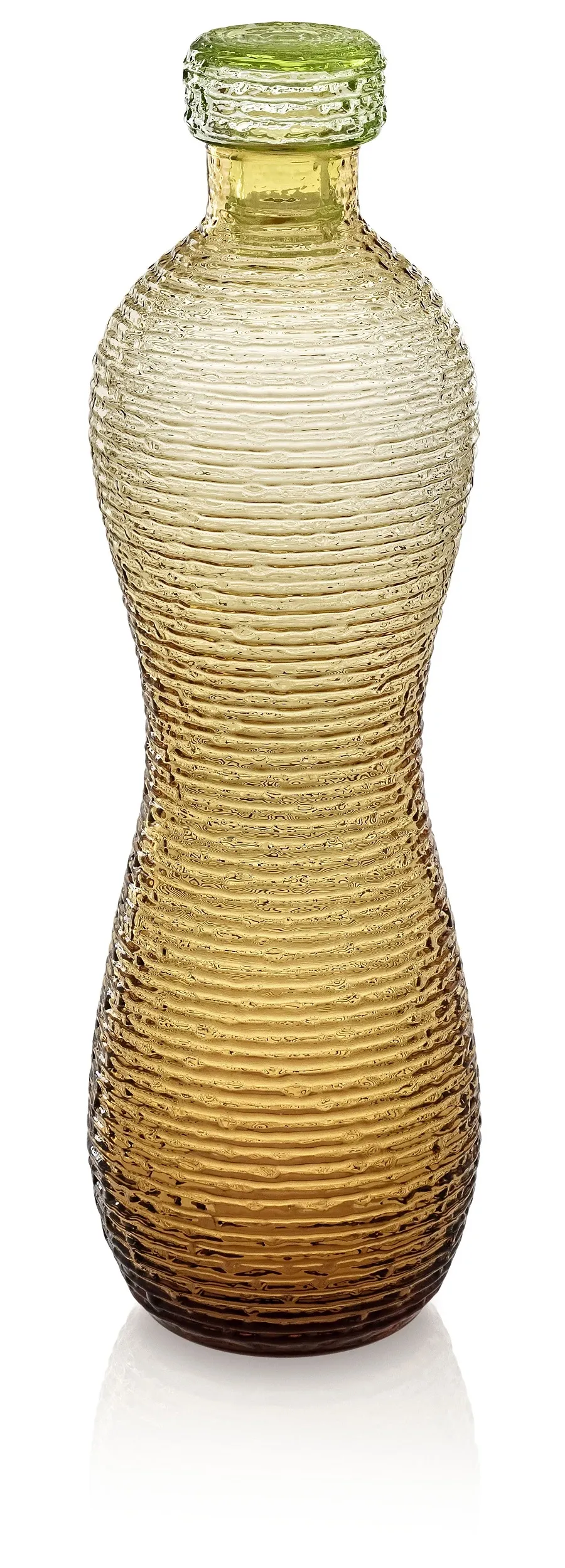 picture 1 Elegant amber-colored glass bottle with a green cap – IVV