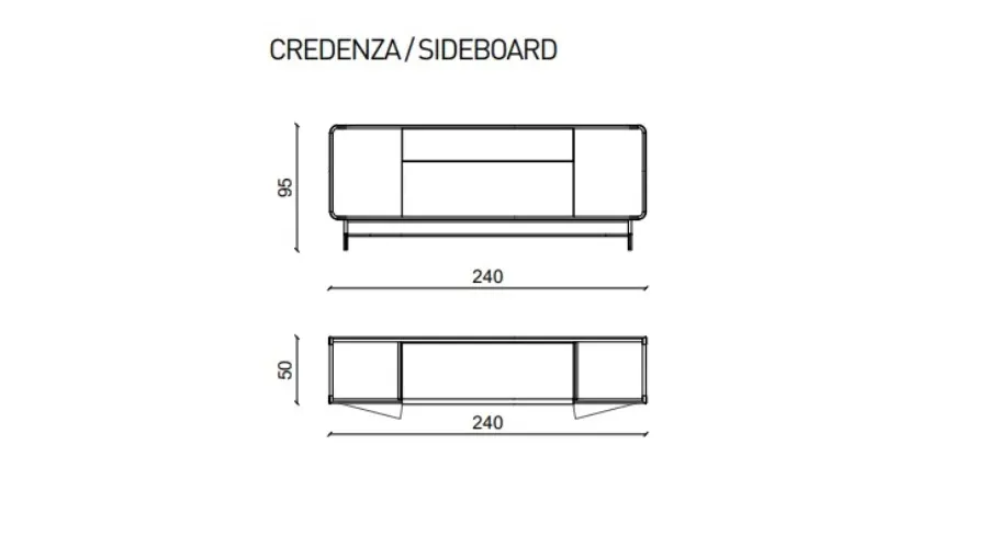 obrazek 2 Designerski kredens/szafka RTV 240x95cm - Ulivi Salotti