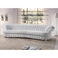 Zdjęcie Stylowa, czteroosobowa sofa chesterfield ze skóry